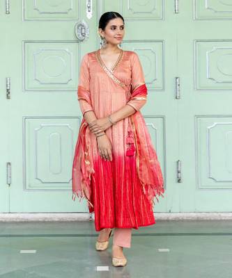 Champa Peach Anarkali Set 1