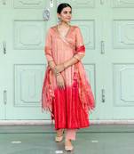 Champa Peach Anarkali Set