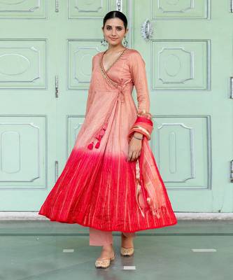 Champa Peach Anarkali Set 2