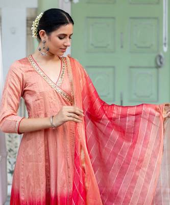 Champa Peach Anarkali Set 4
