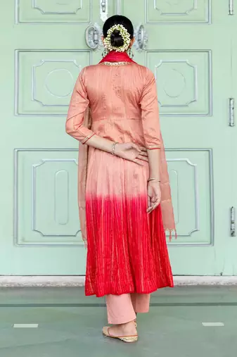 Champa Peach Anarkali Set
