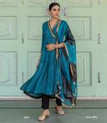 Megha Teal Anarkali Set