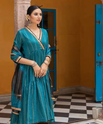 Megha Teal Anarkali Set 2