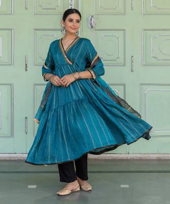 Megha Teal Anarkali Set 4