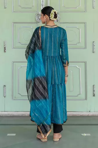 Megha Teal Anarkali Set
