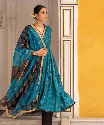 Megha Teal Anarkali Set 7