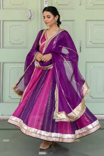 Chandaa Purple Anarkali Set