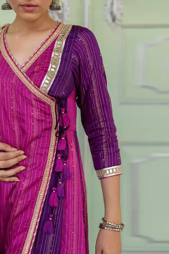 Chandaa Purple Anarkali Set