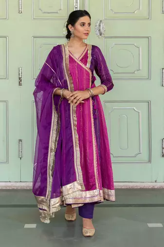 Chandaa Purple Anarkali Set