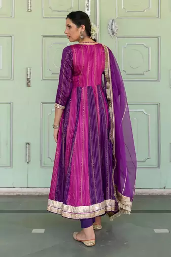 Chandaa Purple Anarkali Set