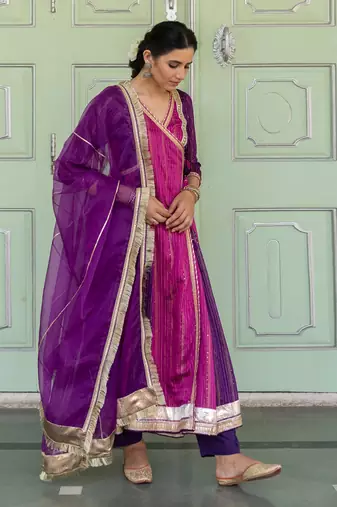 Chandaa Purple Anarkali Set