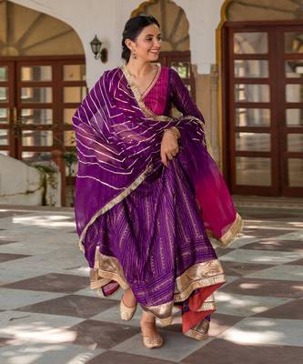 Chandaa Purple Anarkali Set 7