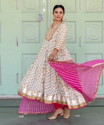 Chameli Ivory Anarkali Set 6