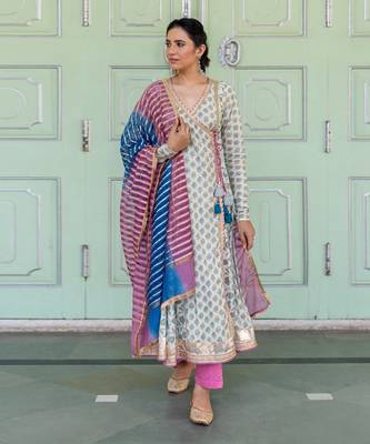 Sadabahar Blue Anarkali Set 1