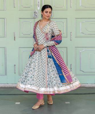 Sadabahar Blue Anarkali Set 2