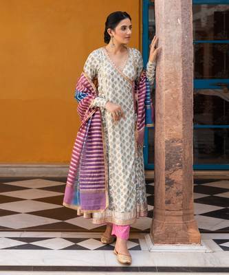 Sadabahar Blue Anarkali Set 3