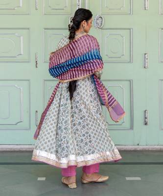 Sadabahar Blue Anarkali Set 6