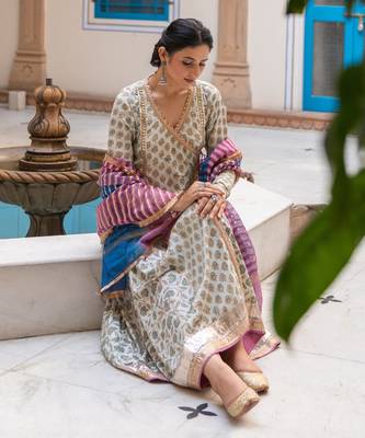 Sadabahar Blue Anarkali Set 8