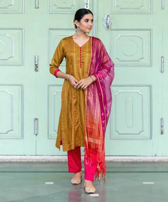 Mandakini Olive Kurta Set 1