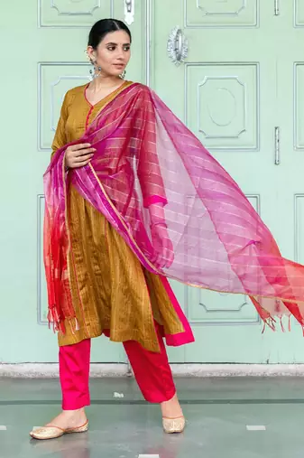 Mandakini Olive Kurta Set