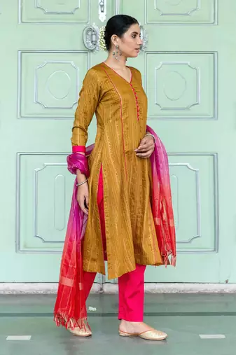 Mandakini Olive Kurta Set