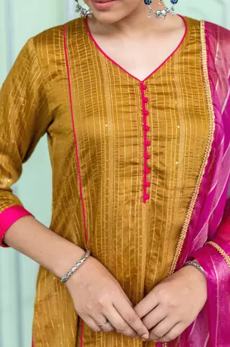 Mandakini Olive Kurta Set