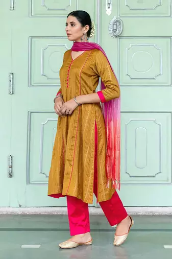 Mandakini Olive Kurta Set