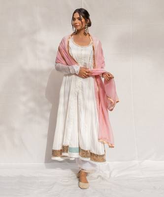 Chandani White Anarkali Set 1