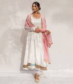 Chandani White Anarkali Set