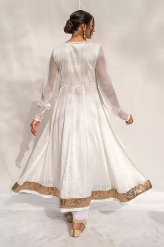 Chandani White Anarkali Set