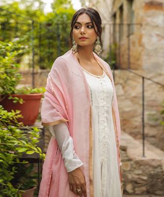 Chandani White Anarkali Set 7