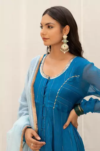 Nandika Blue Anarkali Set