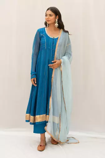 Nandika Blue Anarkali Set
