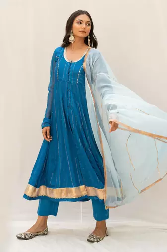 Nandika Blue Anarkali Set