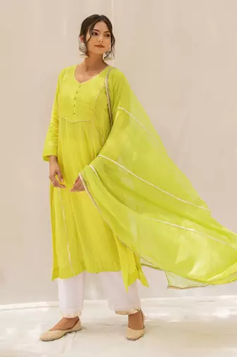 Noor Yellow Kurti Set