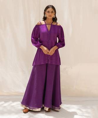 Zinnia Purple Top And Pant Set 1