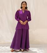 Zinnia Purple Top And Pant Set