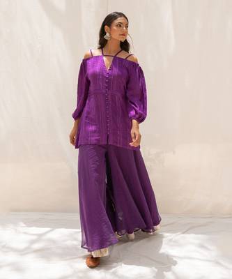 Zinnia Purple Top And Pant Set 2