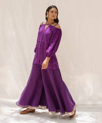Zinnia Purple Top And Pant Set 3