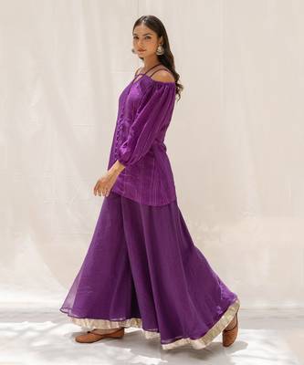 Zinnia Purple Top And Pant Set 4