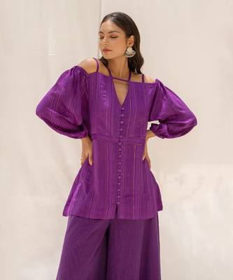 Zinnia Purple Top And Pant Set 8