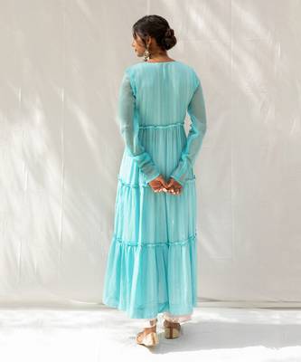 Bheeni Turquoise Anarkali Set 5