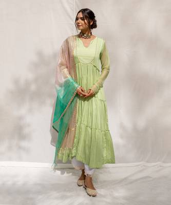 Fiza Green Anarkali Set 1