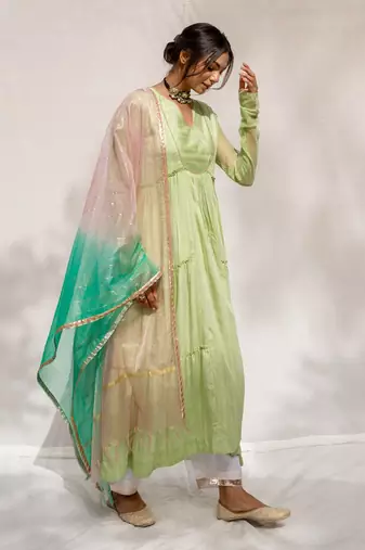 Fiza Green Anarkali Set