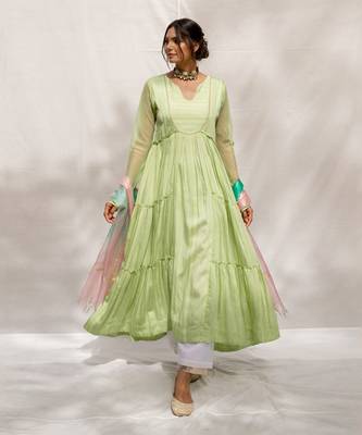 Fiza Green Anarkali Set 3