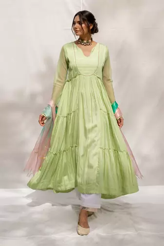 Fiza Green Anarkali Set