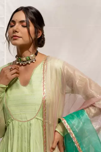 Fiza Green Anarkali Set