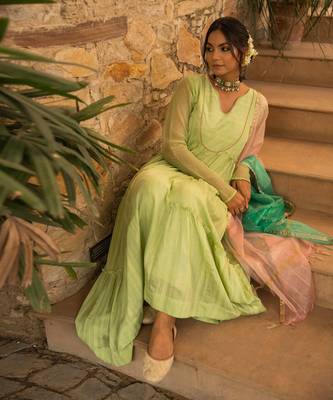 Fiza Green Anarkali Set 7