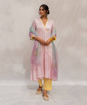 Gulabi Pink Anarkali Set 1