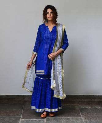 Neel Blue Sharara Set 1